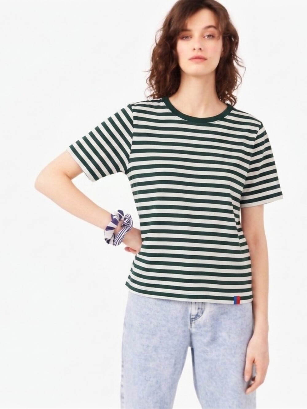 Kule modern t-shirt short sleeve striped green